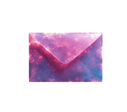 Envelope filled with vibrant pink and blue nebula sky - Powered by Adobe