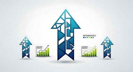 Upward Trend Arrows and Financial Growth Charts.