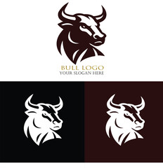 Bull Head Logo Design – Modern and Strong Animal Symbol for Brand or Mascot