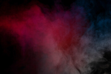 Orange and red steam on a black background.
