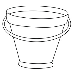 cute cartoon hand drawn vector steel food bucket outline.