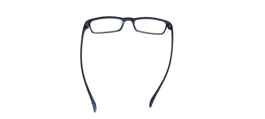 Black eyeglasses on white background