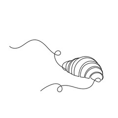 Obraz premium Croissant icon continuous one line drawing of outline vector illustration