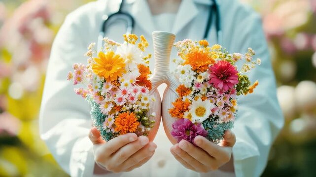 Respiratory care message: health figure, infection barrier, lung example, medical signal, global reach, air path, wellness icon, education push, disease scope, prevention route, diagnosis tool