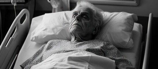 Elderly Person in Hospital Bed