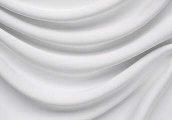 Elegant white silk fabric with gentle waves and folds for a luxurious and abstract background