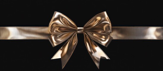 Golden Bow on a Black Background