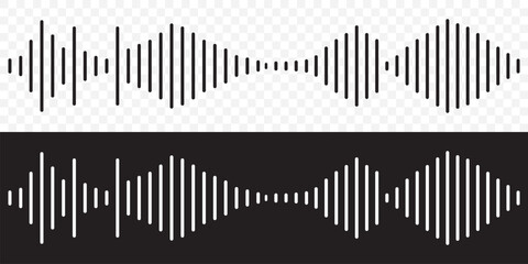 Sound wave icon collection. Web design, apps on Transparent Background. EPS 10.