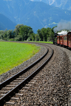 Vintage train ride on a sunny day
