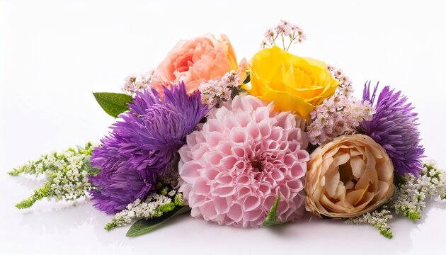 flower bouquet spring flowers isolated on white background