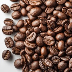 Obraz premium Aromatic coffee beans freshly roasted for your next delicious brew, perfect for cafes, coffee shops, and morning rituals