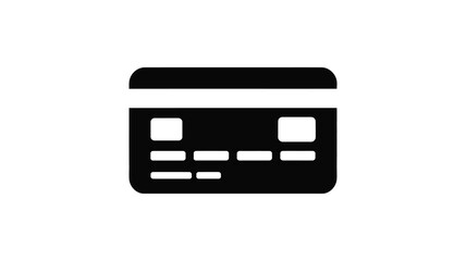 Obraz premium Simple black and white icon of a credit card for financial transactions