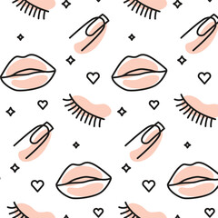 Beauty pattern line makeup eyelash extensions and pattern line