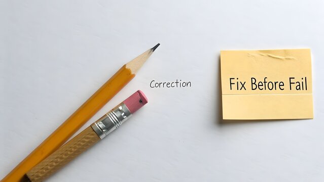 Broken pencil being repaired with tape for correction purposes
