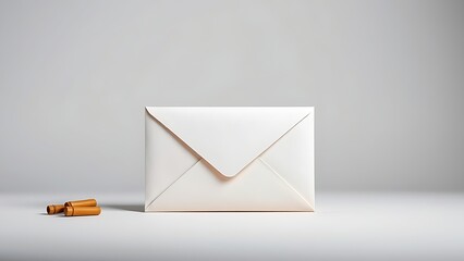 Stylized mail delivery concept featuring a single prominent envelope on clean background.