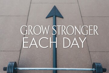 Arrow pointing upwards encouraging personal growth each day
