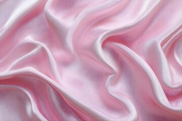 Obraz premium Close up of a light pink satin fabric with soft folds and gentle curves creating a smooth texture