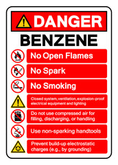 Fototapeta premium Danger Benzene No Open Flames Symbol Sign, Vector Illustration, Isolate On White Background, Label.EPS10