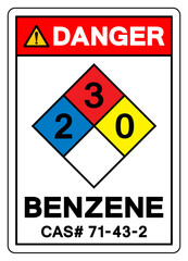 Danger Benzene Symbol Sign, Vector Illustration, Isolate On White Background, Label.EPS10