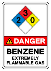 Danger Benzene Extremely Gas Symbol Sign, Vector Illustration, Isolate On White Background, Label.EPS10