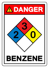 Danger Benzene Symbol Sign, Vector Illustration, Isolate On White Background, Label.EPS10
