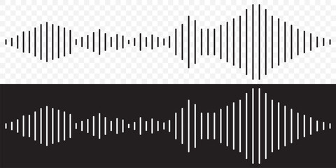 Sound wave icon collection. Web design, apps on Transparent Background. EPS 10.
