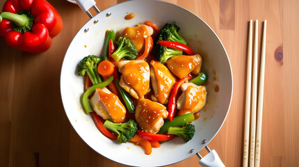 Honey Garlic Chicken Stir-Fry with Bell Peppers and Broccoli