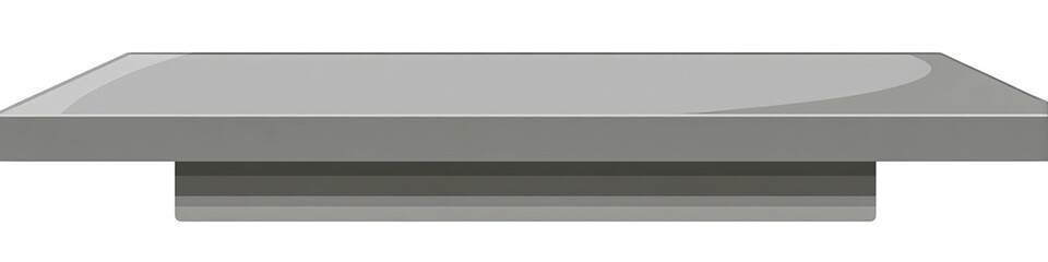 Obraz premium A gray, rectangular object with a slightly angled top, flat sides, and a smaller, appended element