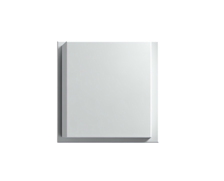 A 3D rendered square object on a black background, showcasing depth and shadow