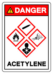 Danger Acetylene Symbol Sign ,Vector Illustration, Isolate On White Background Label.EPS10