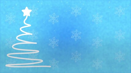 Festive christmas scene with snowflakes, tree, and blue background. Ideal for holiday cards, social media posts, and seasonal designs. - Powered by Adobe