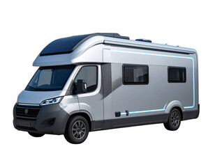 Futuristic White Camper Van Design PNG