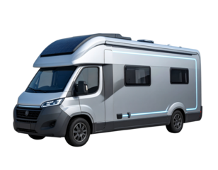 Futuristic White Camper Van Design PNG