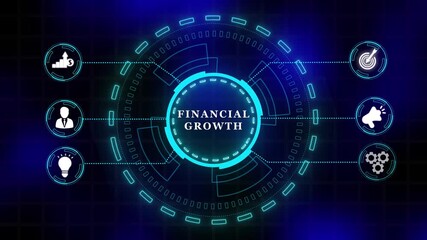 Financial growth concept digital network connecting global business icons. Internet, business, Technology and network concept. Digital technology 4k video animation. - Powered by Adobe