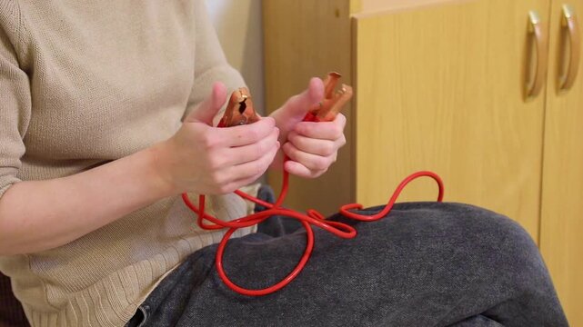 clicking of clothespins on auto jumper cables when testing them