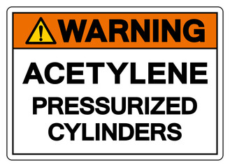 Warning Acetylene Pressurized Cylinders Symbol Sign ,Vector Illustration, Isolate On White Background Label.EPS10