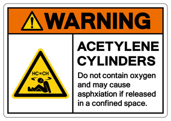 Warning Acetylene Cylinders Symbol Sign ,Vector Illustration, Isolate On White Background Label.EPS10