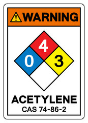 Warning Acetylene Symbol Sign ,Vector Illustration, Isolate On White Background Label.EPS10