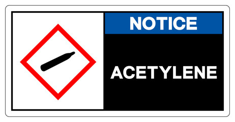 Notice Acetylene Symbol Sign ,Vector Illustration, Isolate On White Background Label. EPS10