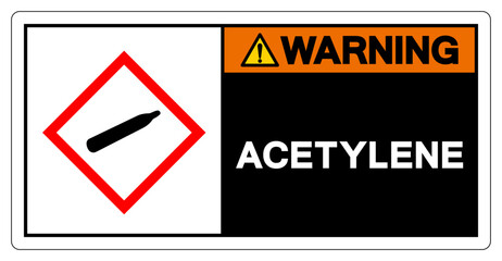 Warning Acetylene Symbol Sign ,Vector Illustration, Isolate On White Background Label. EPS10