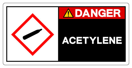 Danger Acetylene Symbol Sign ,Vector Illustration, Isolate On White Background Label.EPS10