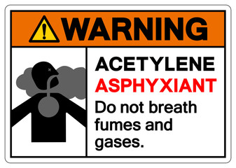 Warning Acetylene Asphyxiant Symbol Sign ,Vector Illustration, Isolate On White Background Label. EPS10