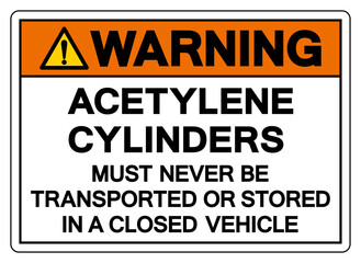 Warning Acetylene Cylinders Storage Area Symbol Sign ,Vector Illustration, Isolate On White Background Label.EPS10