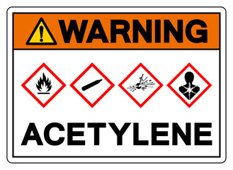 Warning Acetylene Symbol Sign ,Vector Illustration, Isolate On White Background Label.EPS10