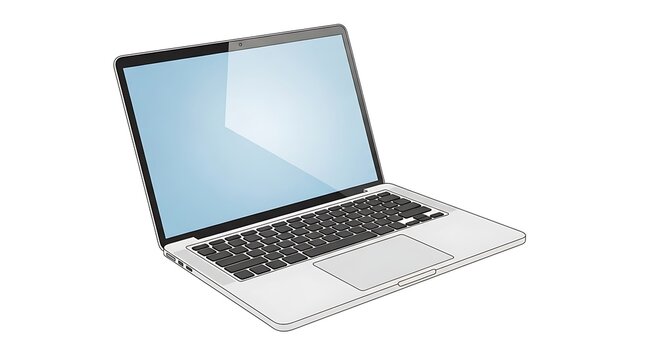 Modern Laptop Computer Open and Ready for Use.