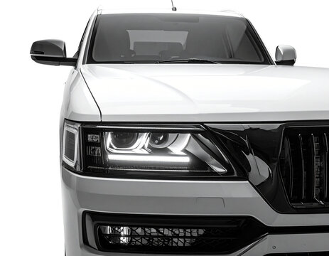 White Double-Cab Pickup Truck Isolated for Commercial Use PNG