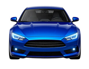 Naklejka premium Premium Blue Sports Car Front View PNG