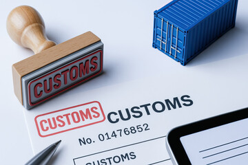 Customs stamp export import document rare earth geopolitical supply chain impact cited in business context conveying tension and regulation