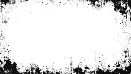 Fototapeta premium Grunge border texture . Grunge style frames are black on white background. Grunge frame Scratched grunge urban texture dust overlay distressed grainy abstract vector design on transparent background.