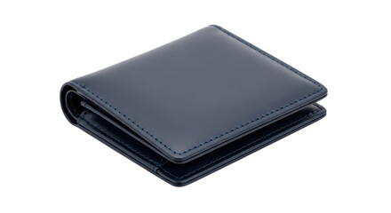 Fototapeta premium Simple Dark Blue Leather Wallet isolated PNG with Transparent Background